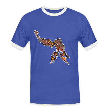 Männer Kontrast-T-Shirt Phyllocrania paradoxa male - Blau/Weiß