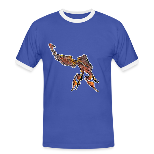 Männer Kontrast-T-Shirt Phyllocrania paradoxa male - Blau/Weiß