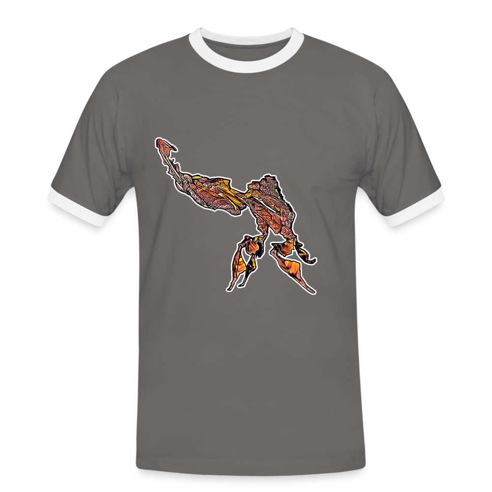 Männer Kontrast-T-Shirt Phyllocrania paradoxa male - Dunkelgrau/Weiß