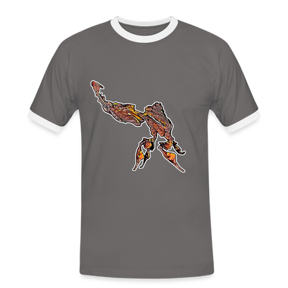 Männer Kontrast-T-Shirt Phyllocrania paradoxa male - Dunkelgrau/Weiß