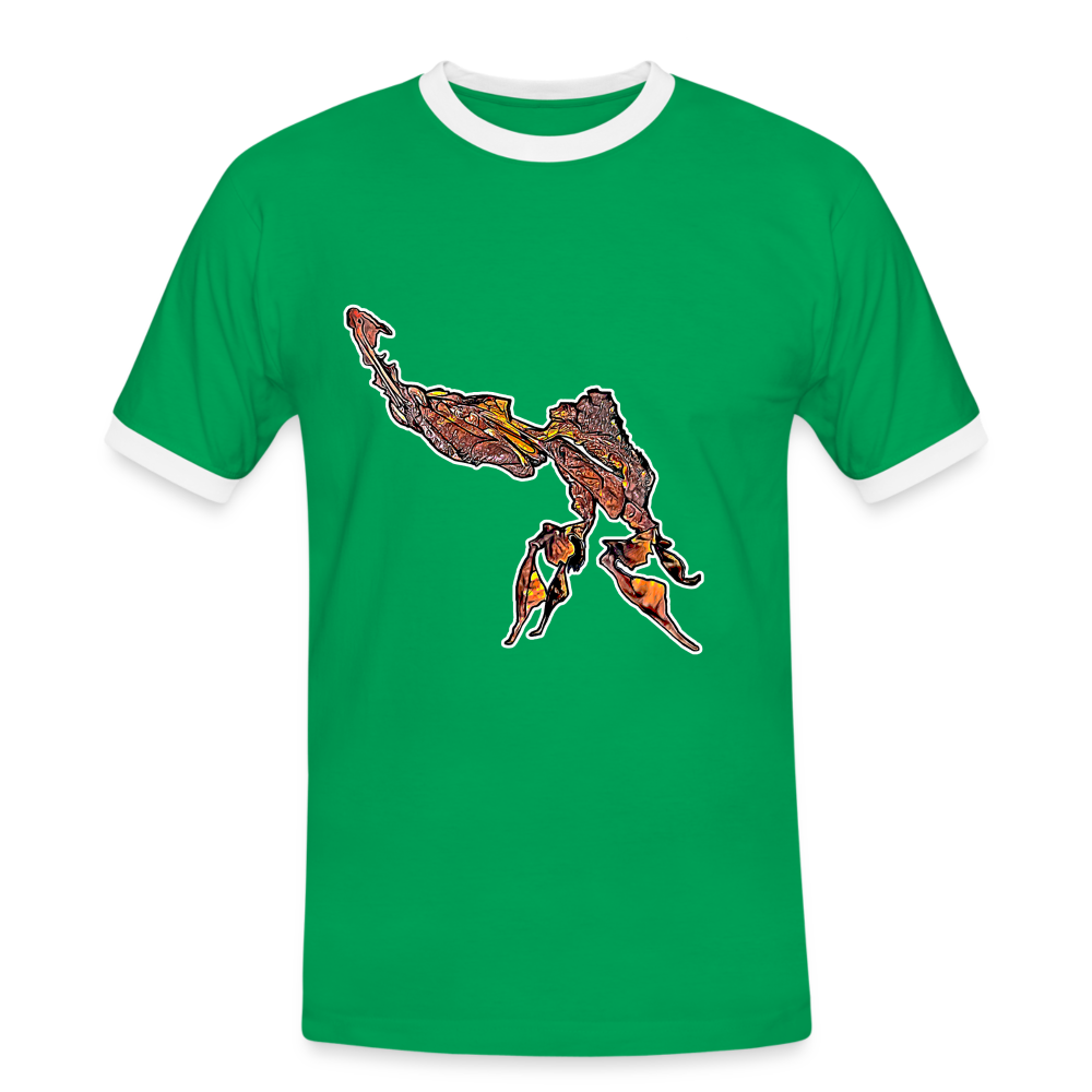 Männer Kontrast-T-Shirt Phyllocrania paradoxa male - Kelly Green/Weiß