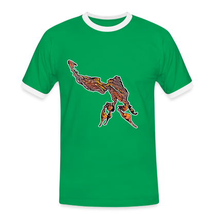 Männer Kontrast-T-Shirt Phyllocrania paradoxa male - Kelly Green/Weiß
