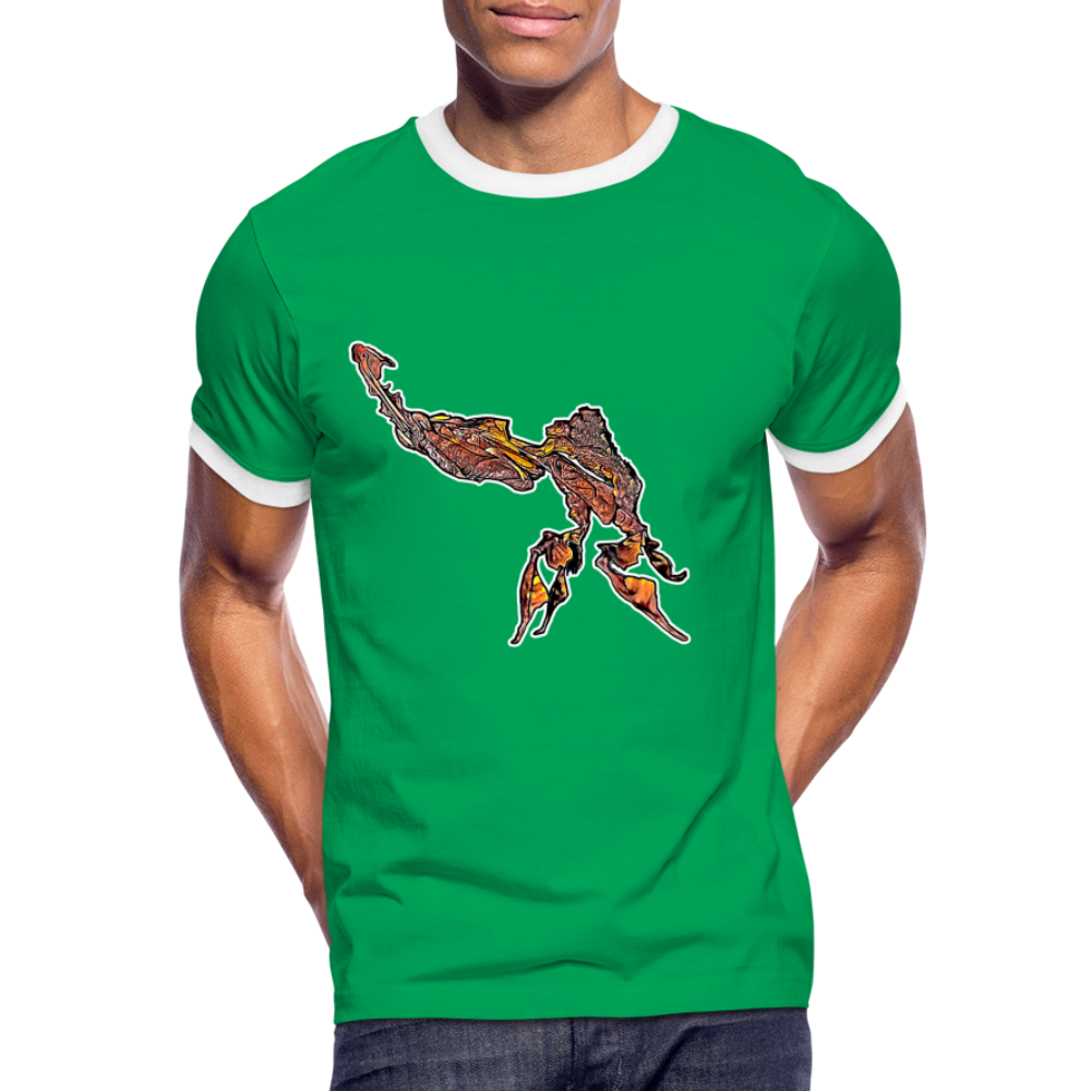 Männer Kontrast-T-Shirt Phyllocrania paradoxa male - Kelly Green/Weiß