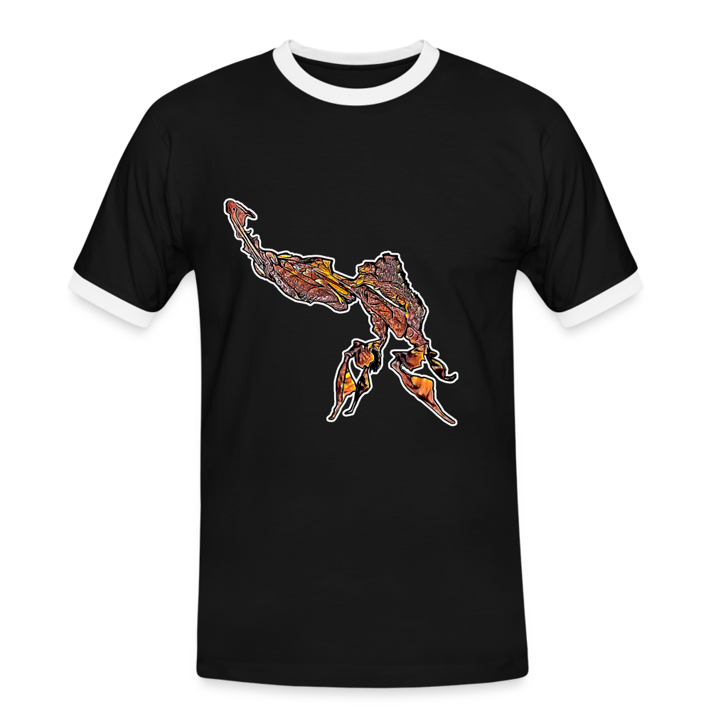Männer Kontrast-T-Shirt Phyllocrania paradoxa male - Schwarz/Weiß