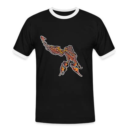 Männer Kontrast-T-Shirt Phyllocrania paradoxa male - Schwarz/Weiß