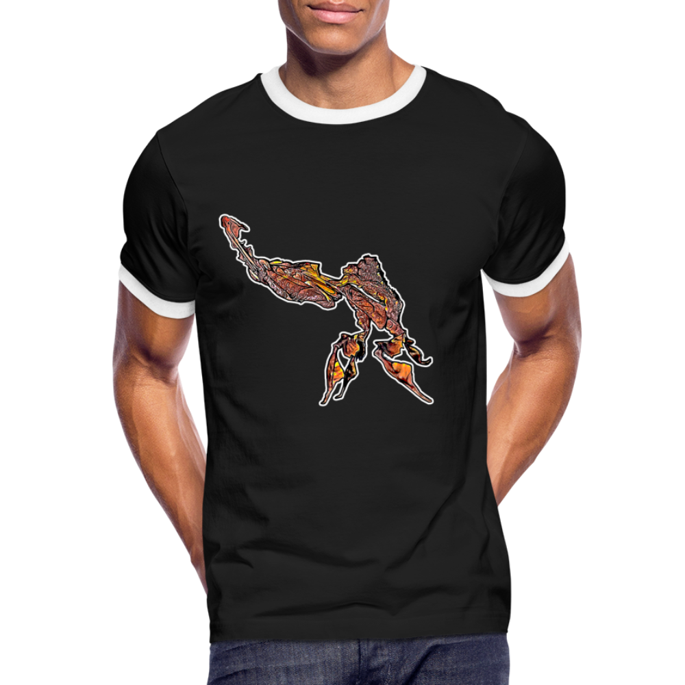 Männer Kontrast-T-Shirt Phyllocrania paradoxa male - Schwarz/Weiß