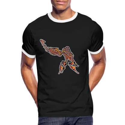 Männer Kontrast-T-Shirt Phyllocrania paradoxa male - Schwarz/Weiß