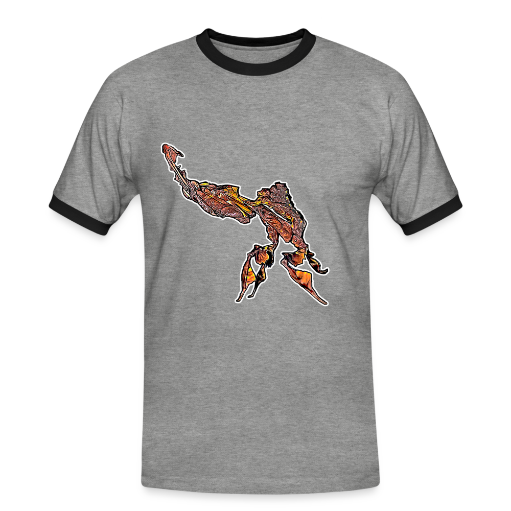 Männer Kontrast-T-Shirt Phyllocrania paradoxa male - Grau meliert/Schwarz
