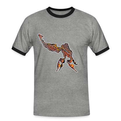 Männer Kontrast-T-Shirt Phyllocrania paradoxa male - Grau meliert/Schwarz