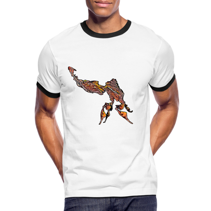 Männer Kontrast-T-Shirt Phyllocrania paradoxa male - Weiß/Schwarz