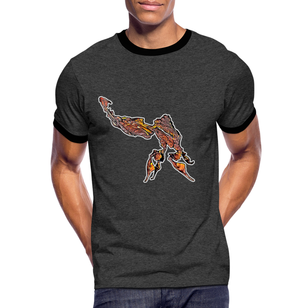 Männer Kontrast-T-Shirt Phyllocrania paradoxa male - Anthrazit/Schwarz