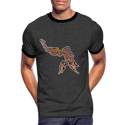 Männer Kontrast-T-Shirt Phyllocrania paradoxa male - Anthrazit/Schwarz