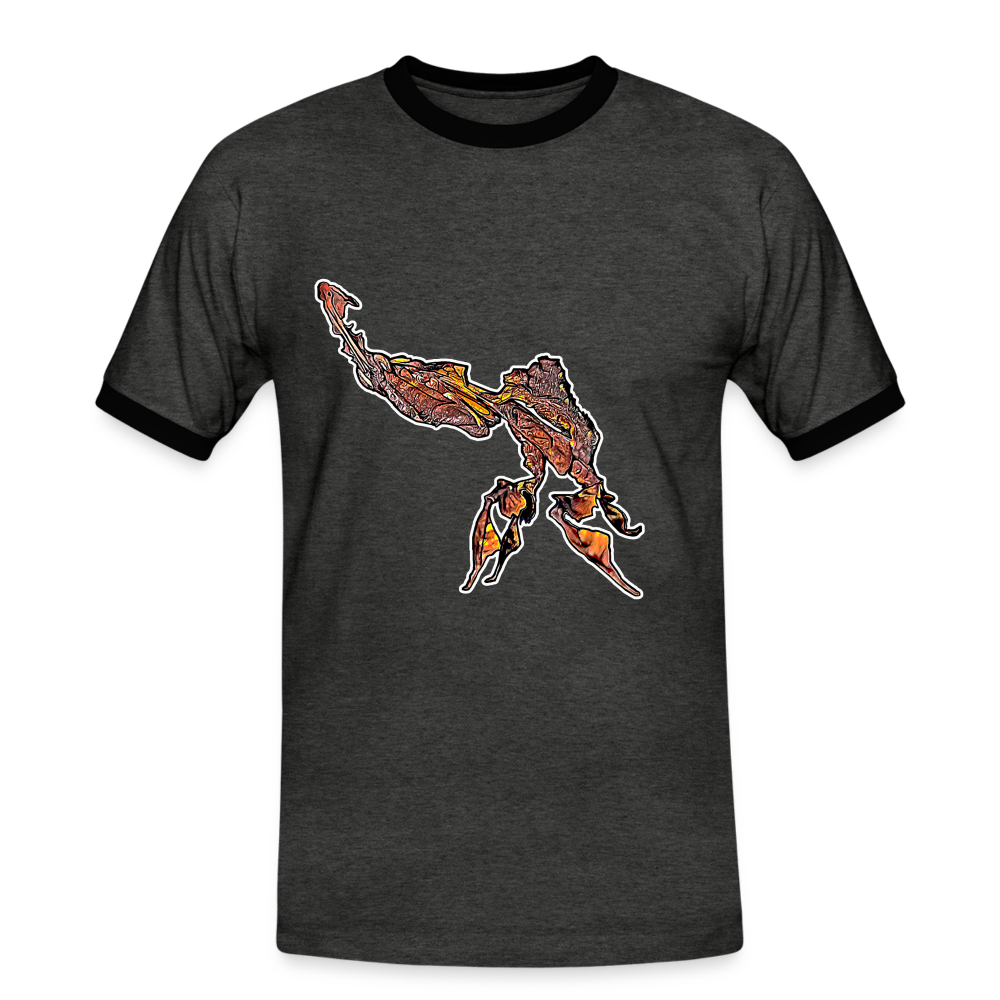 Männer Kontrast-T-Shirt Phyllocrania paradoxa male - Anthrazit/Schwarz