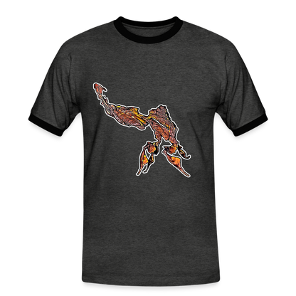 Männer Kontrast-T-Shirt Phyllocrania paradoxa male - Anthrazit/Schwarz