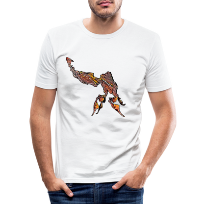 Männer Slim Fit T-Shirt Phyllocrania paradoxa male - weiß