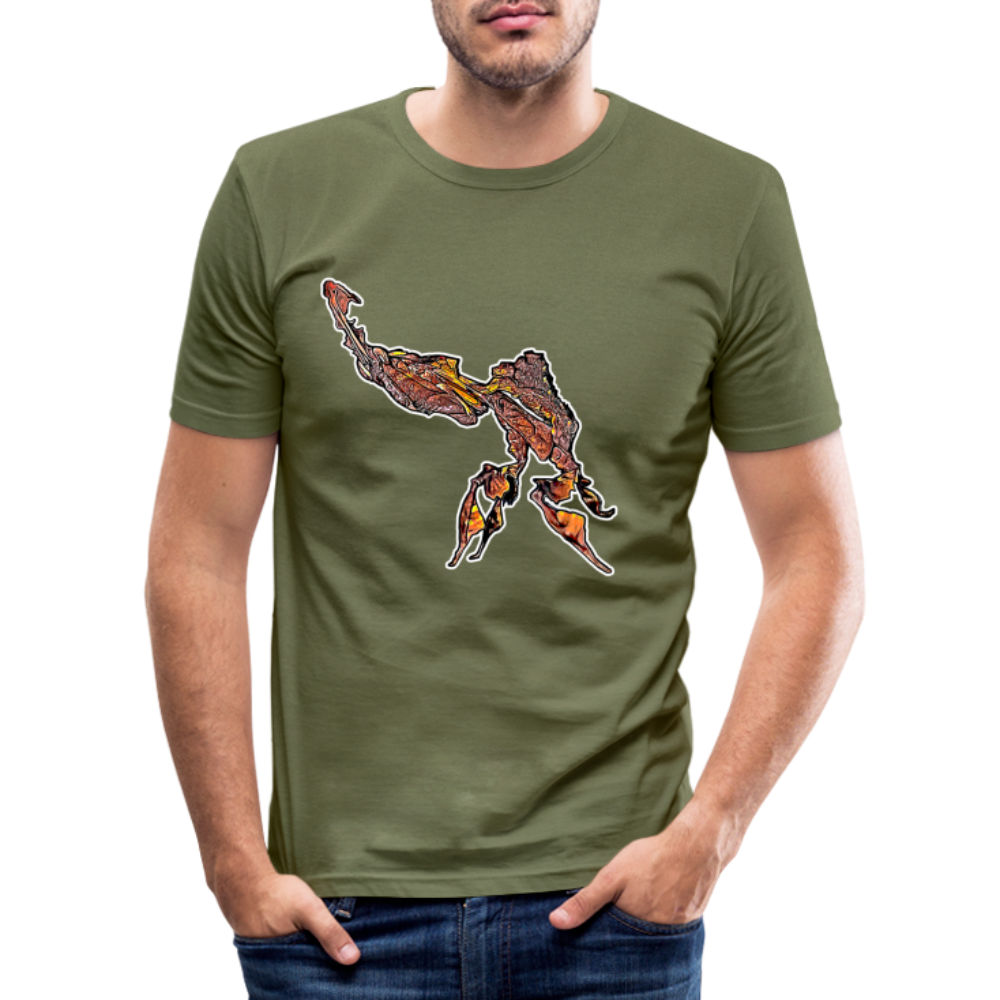Männer Slim Fit T-Shirt Phyllocrania paradoxa male - khaki Grün