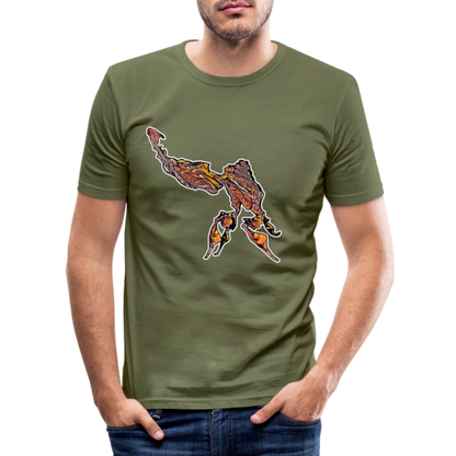 Männer Slim Fit T-Shirt Phyllocrania paradoxa male - khaki Grün