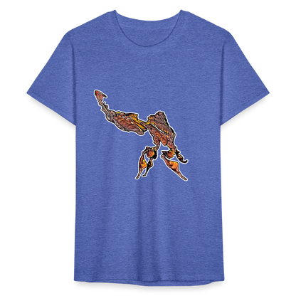 Männer Fruit of the Loom T-Shirt Phyllocrania paradoxa - Blau meliert