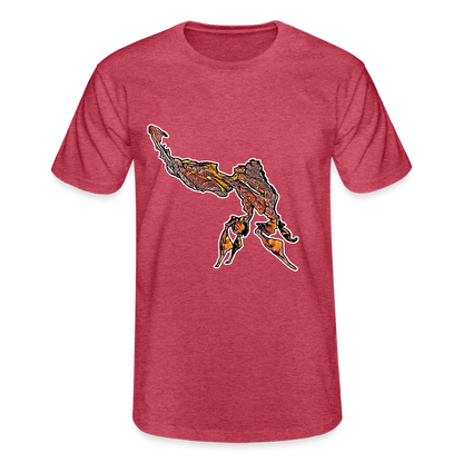 Männer Fruit of the Loom T-Shirt Phyllocrania paradoxa - Rot meliert