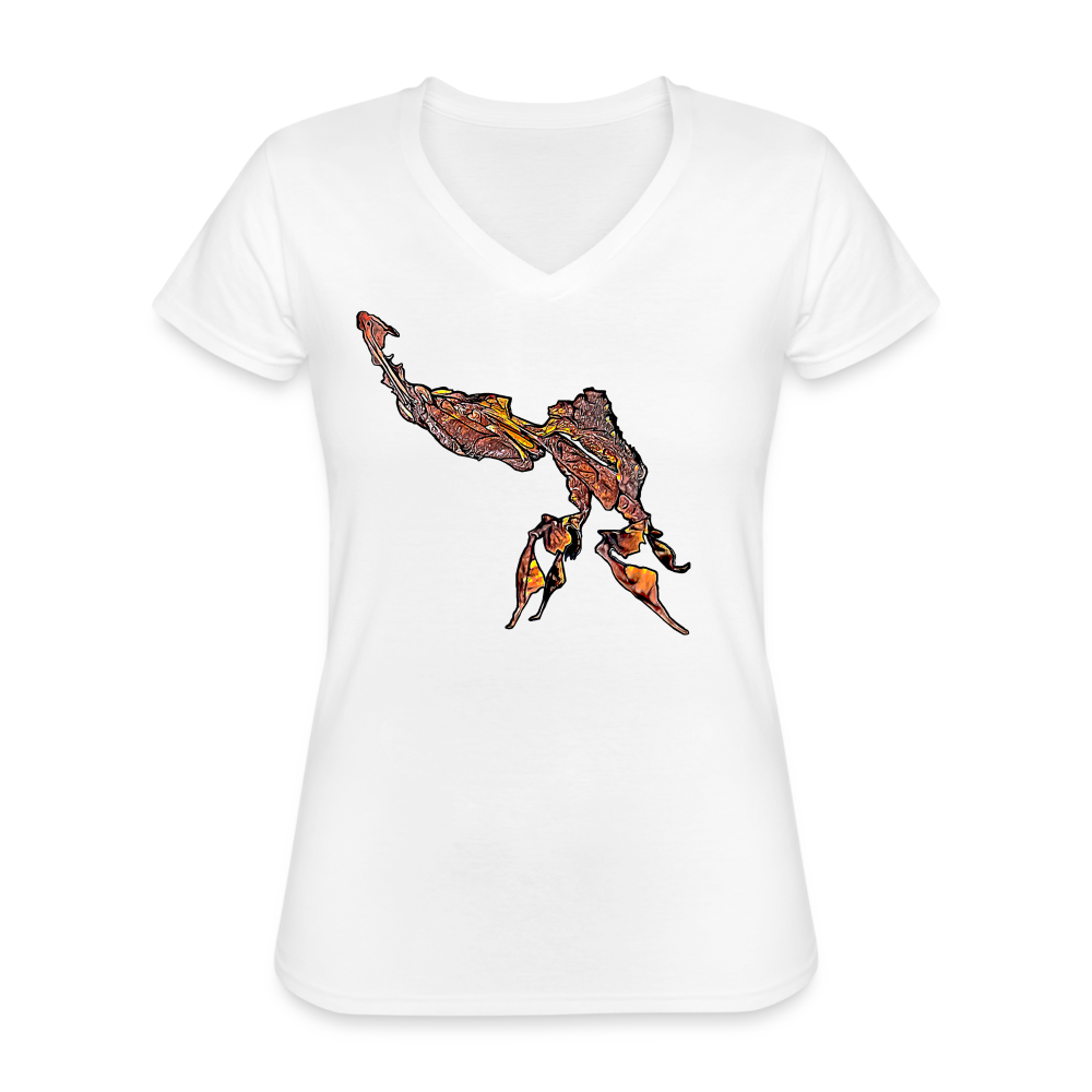 Frauen-T-Shirt mit V-Ausschnitt Phyllocrania paradoxa male - weiß