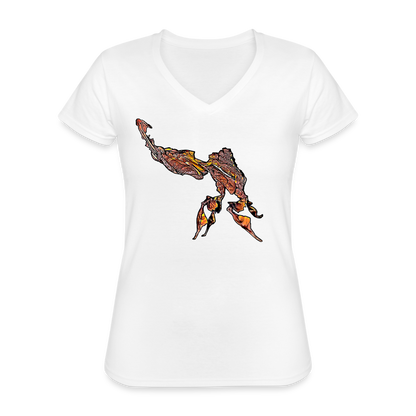 Frauen-T-Shirt mit V-Ausschnitt Phyllocrania paradoxa male - weiß