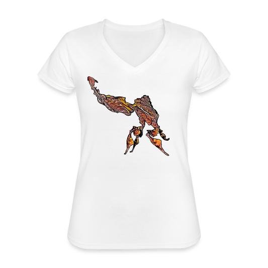 Frauen-T-Shirt mit V-Ausschnitt Phyllocrania paradoxa male - weiß