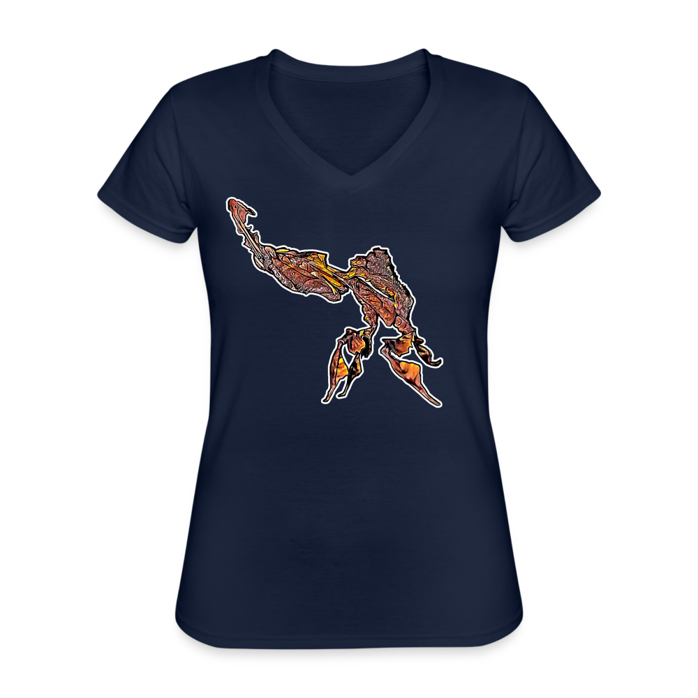 Frauen-T-Shirt mit V-Ausschnitt Phyllocrania paradoxa male - Navy