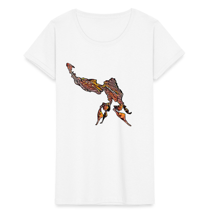 Frauen Fruit of the Loom T-Shirt Phyllocrania paradoxa male - weiß