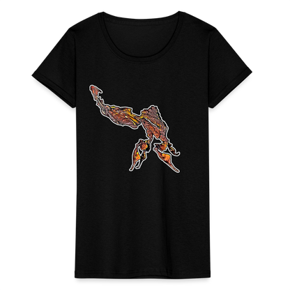 Frauen Fruit of the Loom T-Shirt Phyllocrania paradoxa male - Schwarz