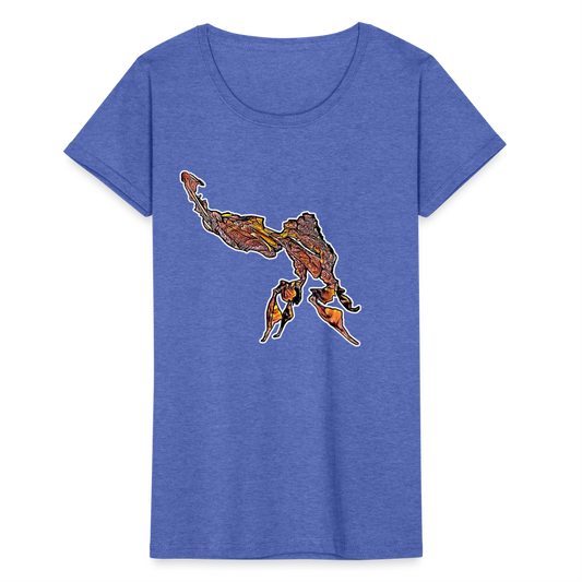 Frauen Fruit of the Loom T-Shirt Phyllocrania paradoxa male - Blau meliert