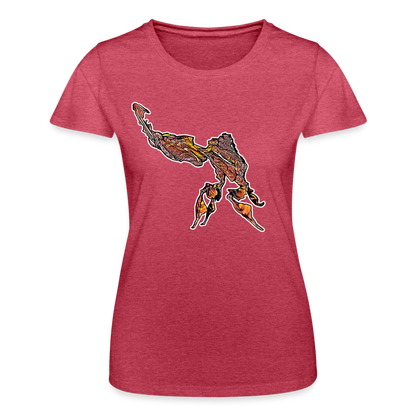 Frauen Fruit of the Loom T-Shirt Phyllocrania paradoxa male - Rot meliert