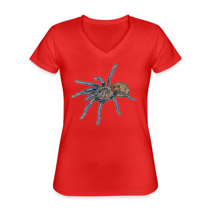Frauen T-Shirt mit V-Ausschnitt Chromatopelma cyaneopubescens - Rot