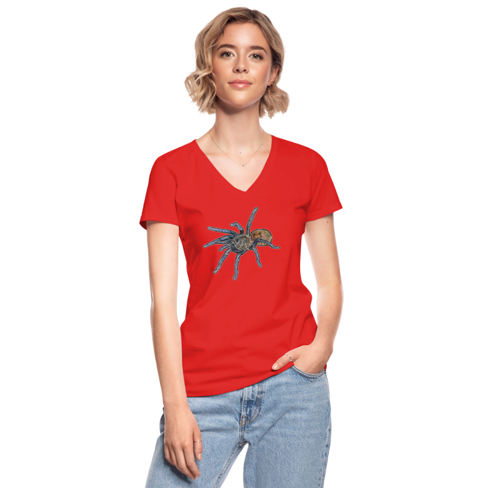 Frauen T-Shirt mit V-Ausschnitt Chromatopelma cyaneopubescens - Rot