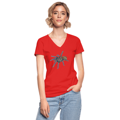 Frauen T-Shirt mit V-Ausschnitt Chromatopelma cyaneopubescens - Rot