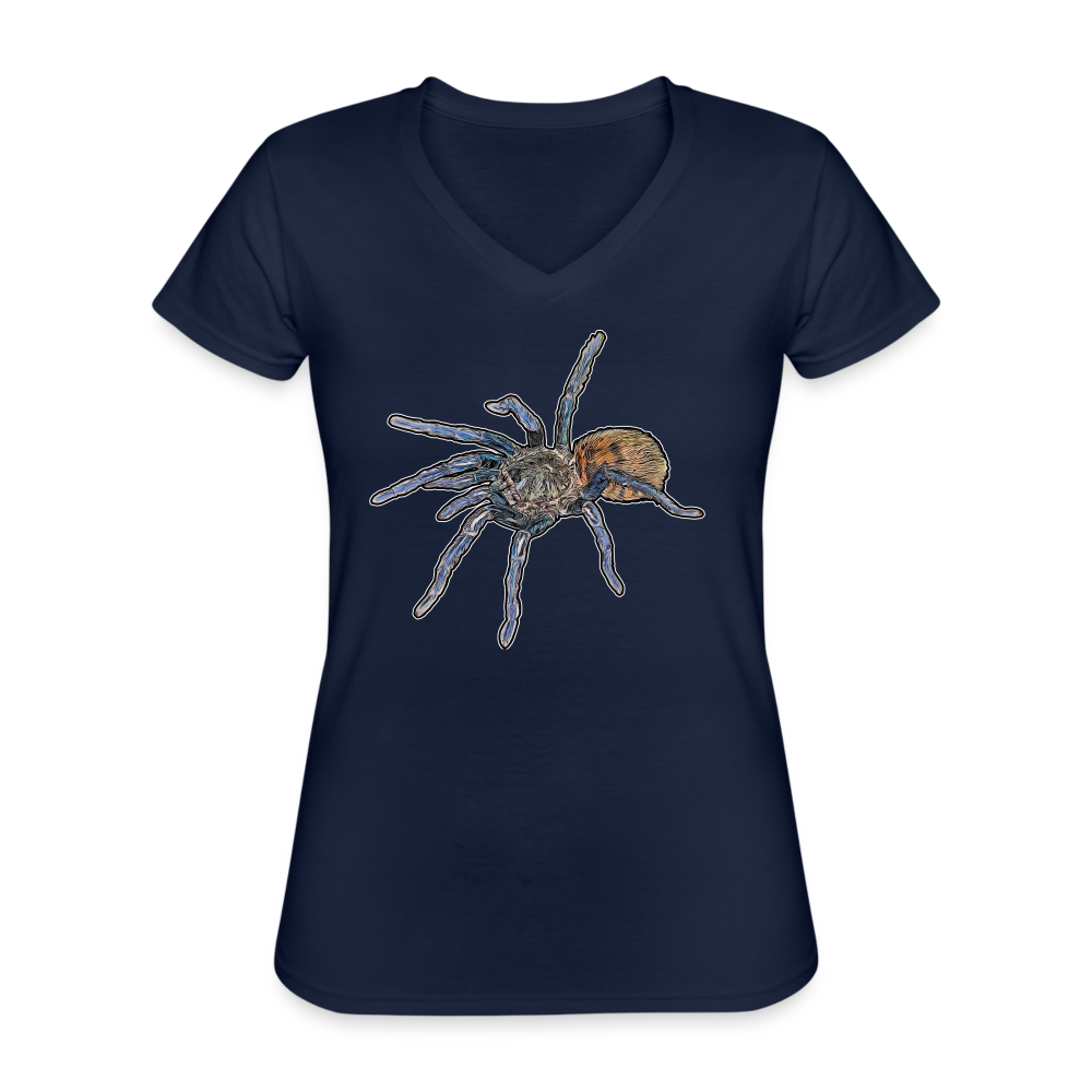 Frauen T-Shirt mit V-Ausschnitt Chromatopelma cyaneopubescens - Navy