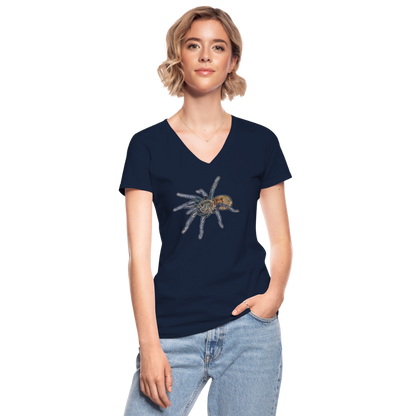 Frauen T-Shirt mit V-Ausschnitt Chromatopelma cyaneopubescens - Navy