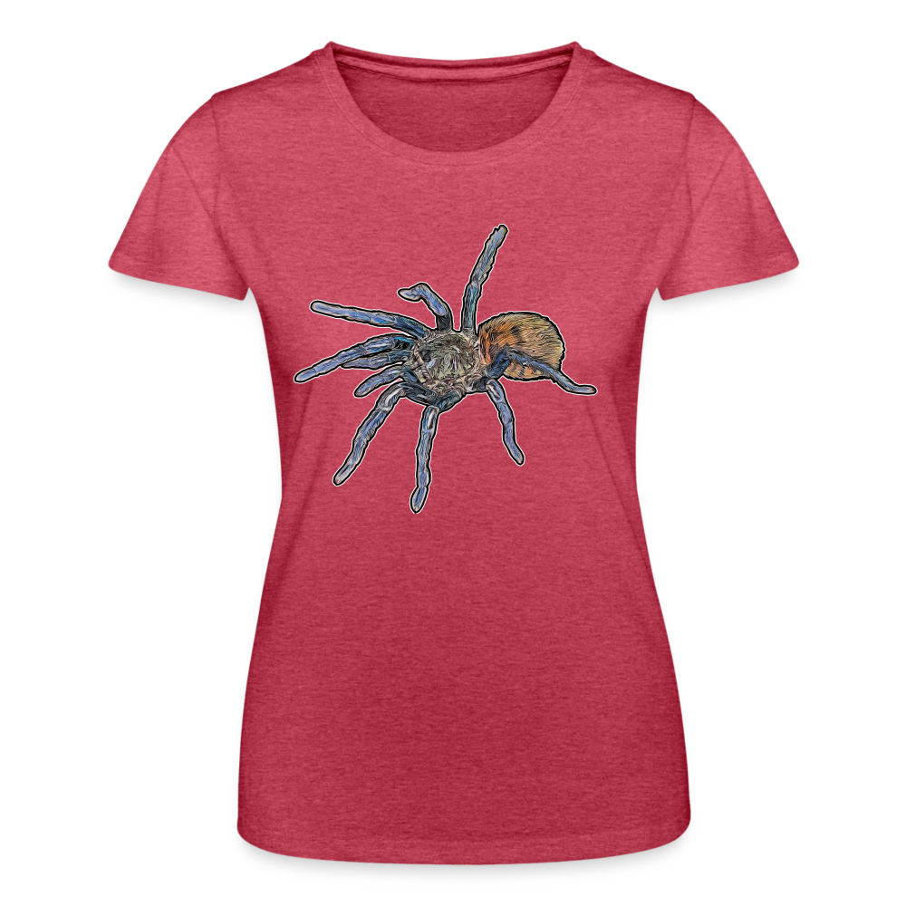 Frauen Fruit of the Loom T-Shirt Chromatopelma cyaneopubescens - Rot meliert