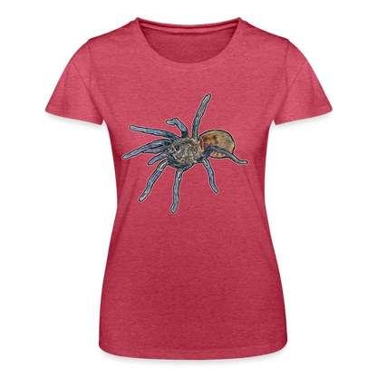 Frauen Fruit of the Loom T-Shirt Chromatopelma cyaneopubescens - Rot meliert