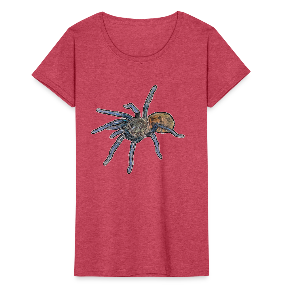 Frauen Fruit of the Loom T-Shirt Chromatopelma cyaneopubescens - Rot meliert