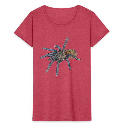 Frauen Fruit of the Loom T-Shirt Chromatopelma cyaneopubescens - Rot meliert