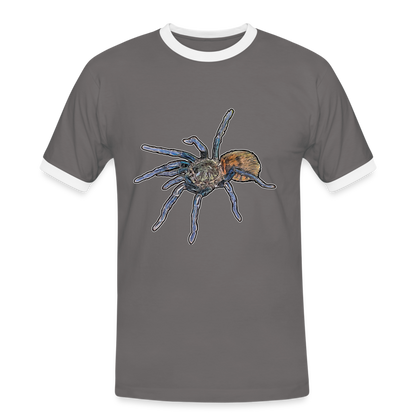 Männer Kontrast-T-Shirt Chromatopelma cyaneopubescens - Dunkelgrau/Weiß