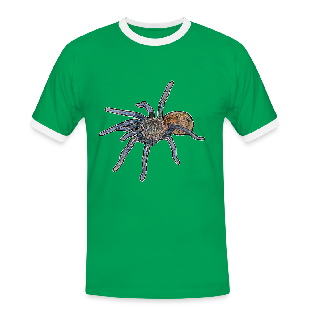 Männer Kontrast-T-Shirt Chromatopelma cyaneopubescens - Kelly Green/Weiß