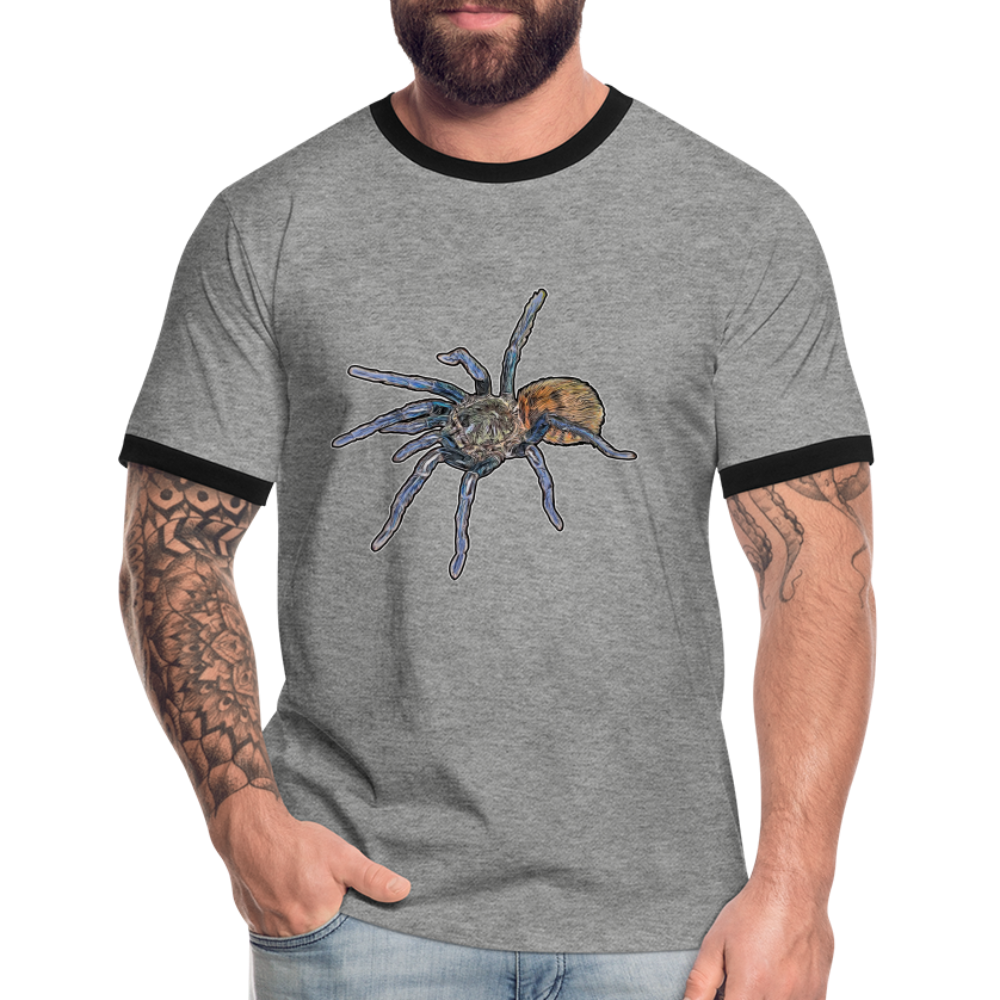 Männer Kontrast-T-Shirt Chromatopelma cyaneopubescens - Grau meliert/Schwarz