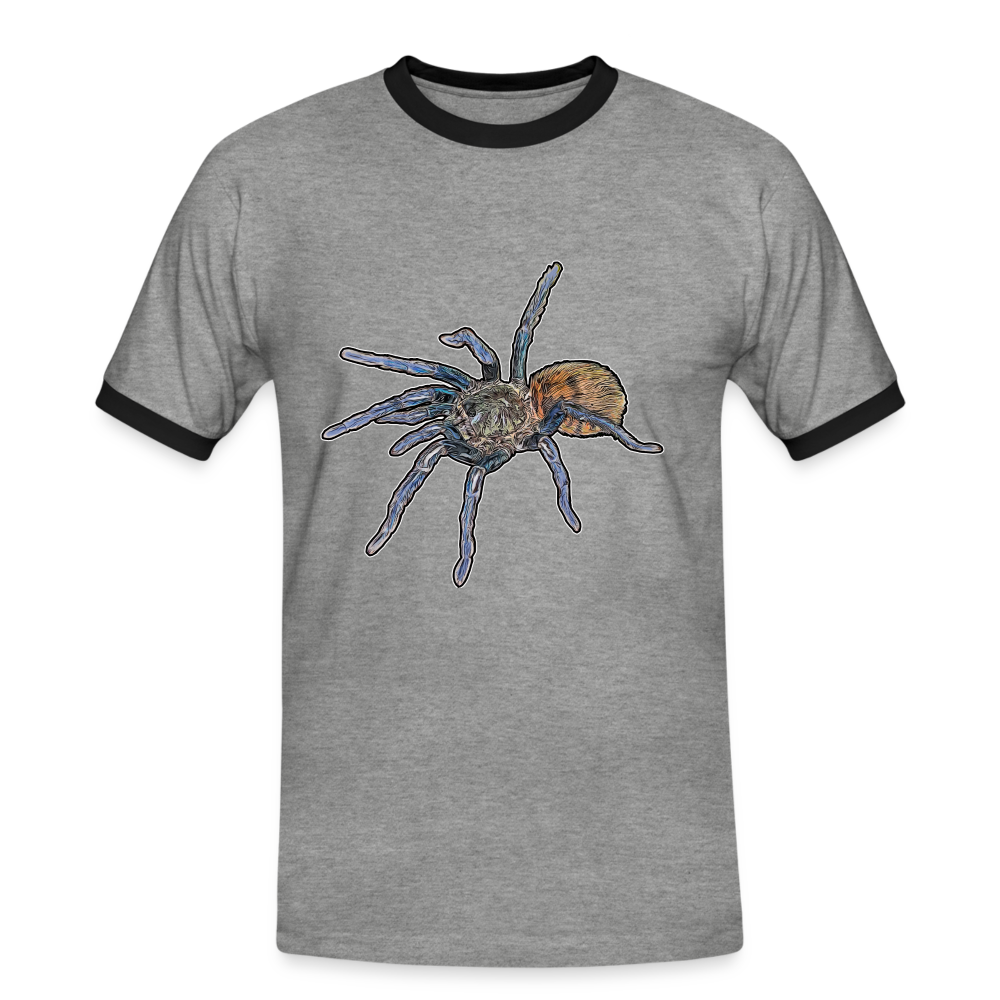 Männer Kontrast-T-Shirt Chromatopelma cyaneopubescens - Grau meliert/Schwarz