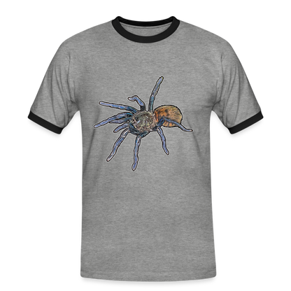 Männer Kontrast-T-Shirt Chromatopelma cyaneopubescens - Grau meliert/Schwarz