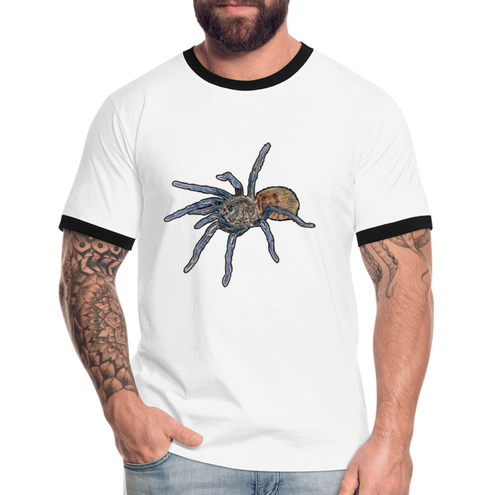 Männer Kontrast-T-Shirt Chromatopelma cyaneopubescens - Weiß/Schwarz