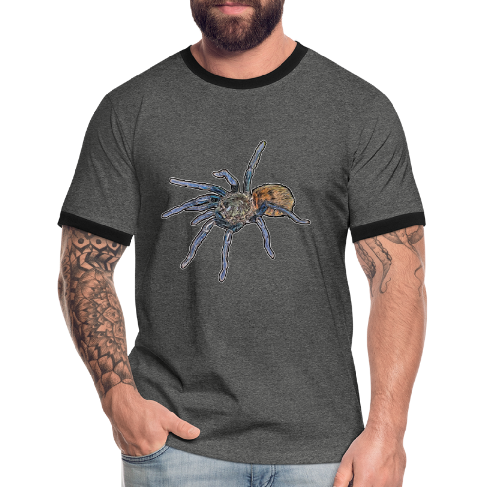 Männer Kontrast-T-Shirt Chromatopelma cyaneopubescens - Anthrazit/Schwarz