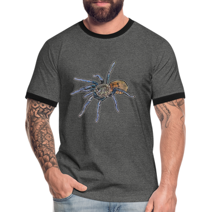 Männer Kontrast-T-Shirt Chromatopelma cyaneopubescens - Anthrazit/Schwarz