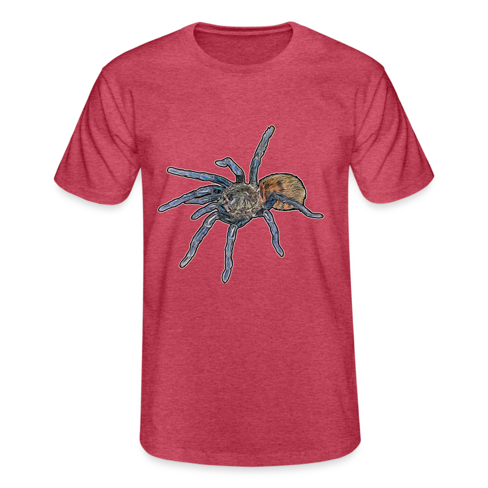 Männer Fruit of the Loom T-Shirt Chromatopelma cyaneopubescens - Rot meliert