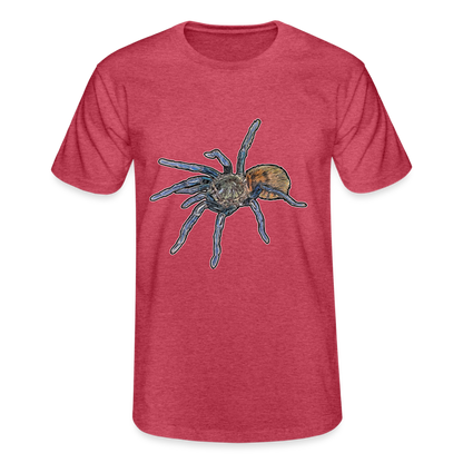 Männer Fruit of the Loom T-Shirt Chromatopelma cyaneopubescens - Rot meliert